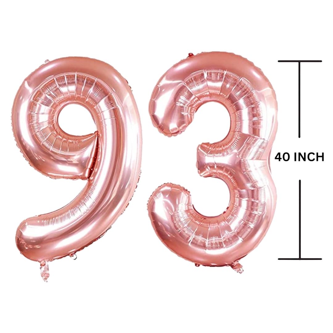 40 Inches ROSE GOLD Number Balloon Air or Helium Compactable Balloon for Party Decoration, Birthday, Anniversary