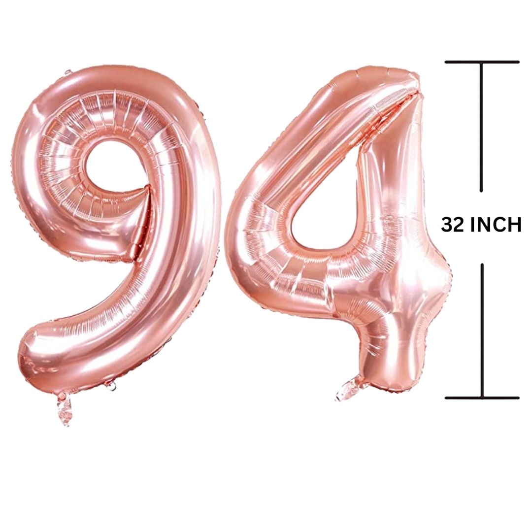 32 Inches ROSE GOLD Number Balloon Air or Helium Compactable Balloon for Party Decoration, Birthday, Anniversary