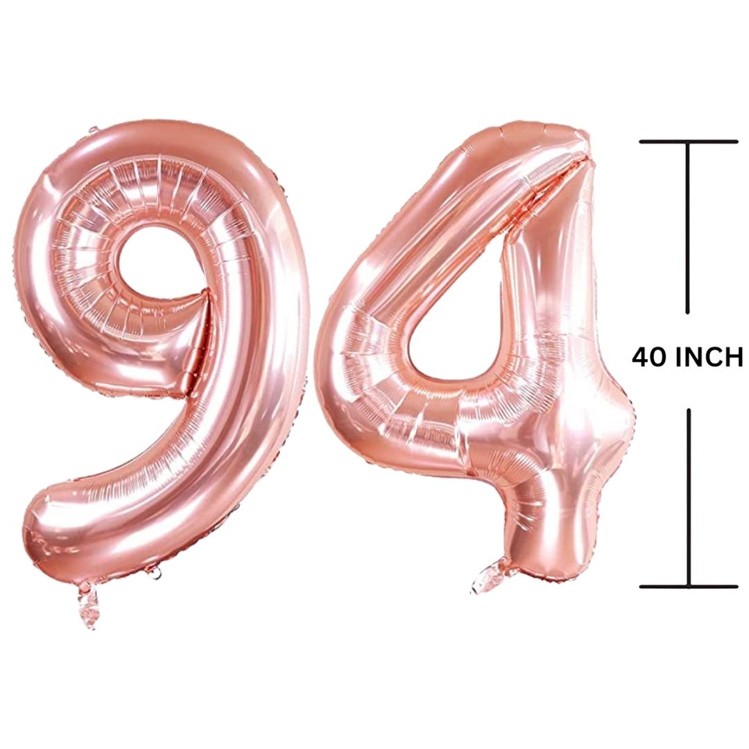 40 Inches ROSE GOLD Number Balloon Air or Helium Compactable Balloon for Party Decoration, Birthday, Anniversary