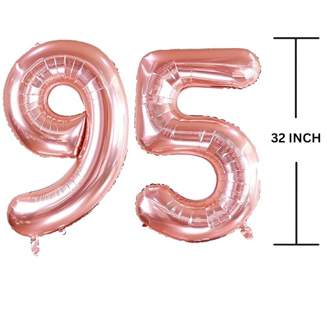 32 Inches ROSE GOLD Number Balloon Air or Helium Compactable Balloon for Party Decoration, Birthday, Anniversary