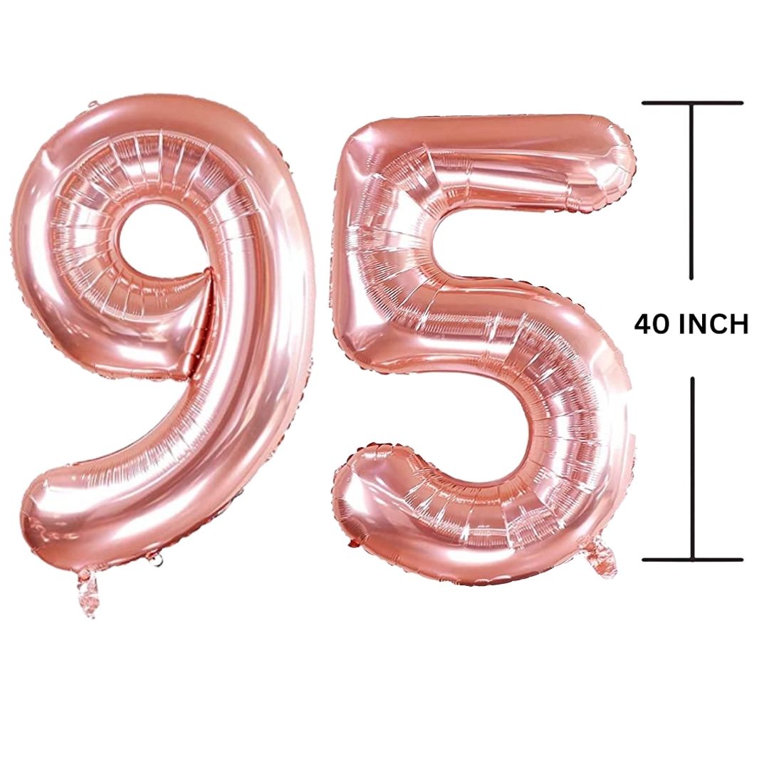 40 Inches ROSE GOLD Number Balloon Air or Helium Compactable Balloon for Party Decoration, Birthday, Anniversary