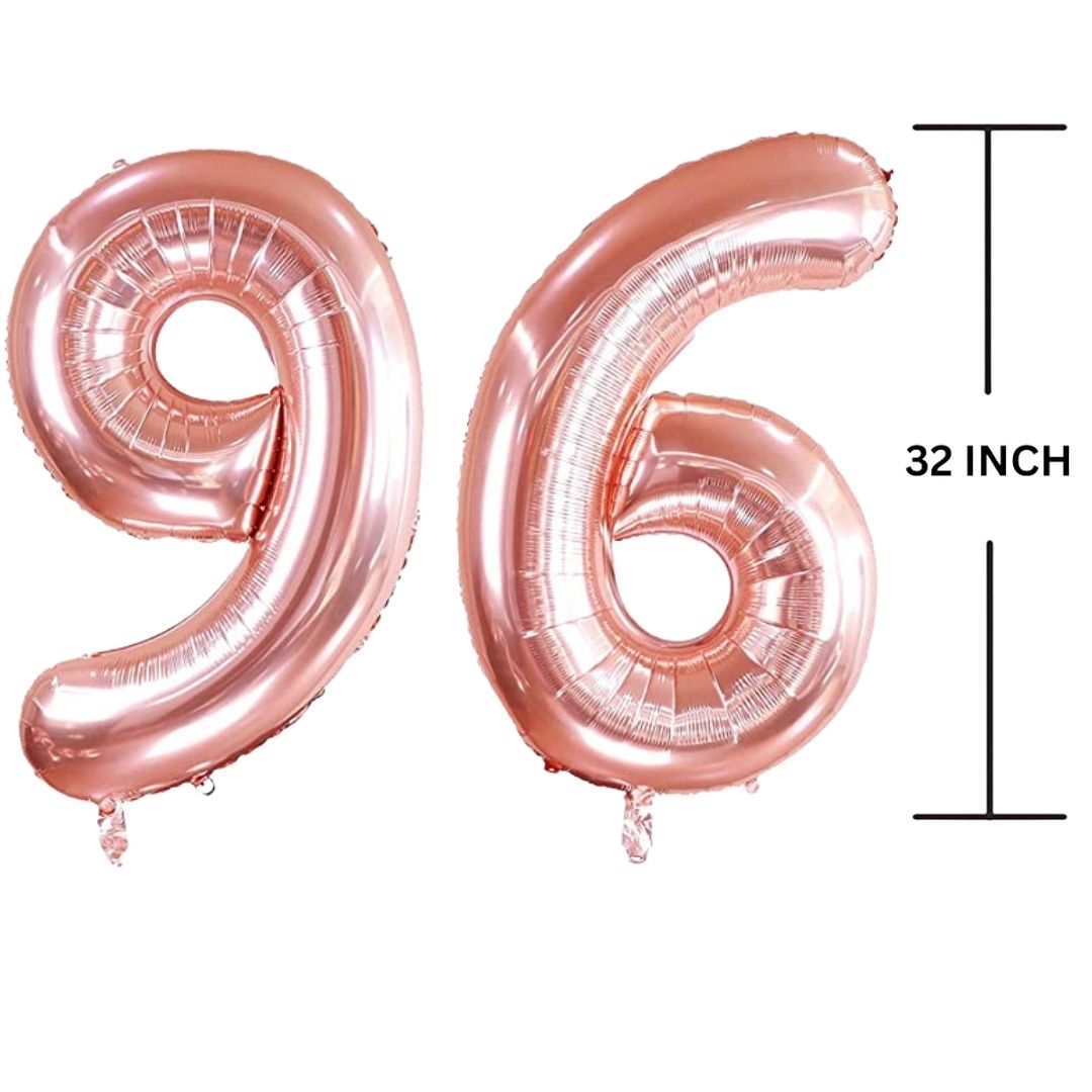 32 Inches ROSE GOLD Number Balloon Air or Helium Compactable Balloon for Party Decoration, Birthday, Anniversary