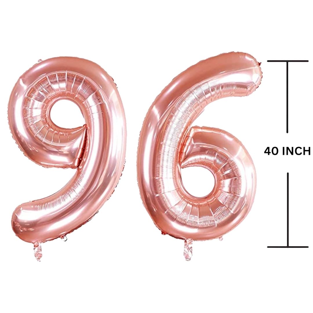 40 Inches ROSE GOLD Number Balloon Air or Helium Compactable Balloon for Party Decoration, Birthday, Anniversary