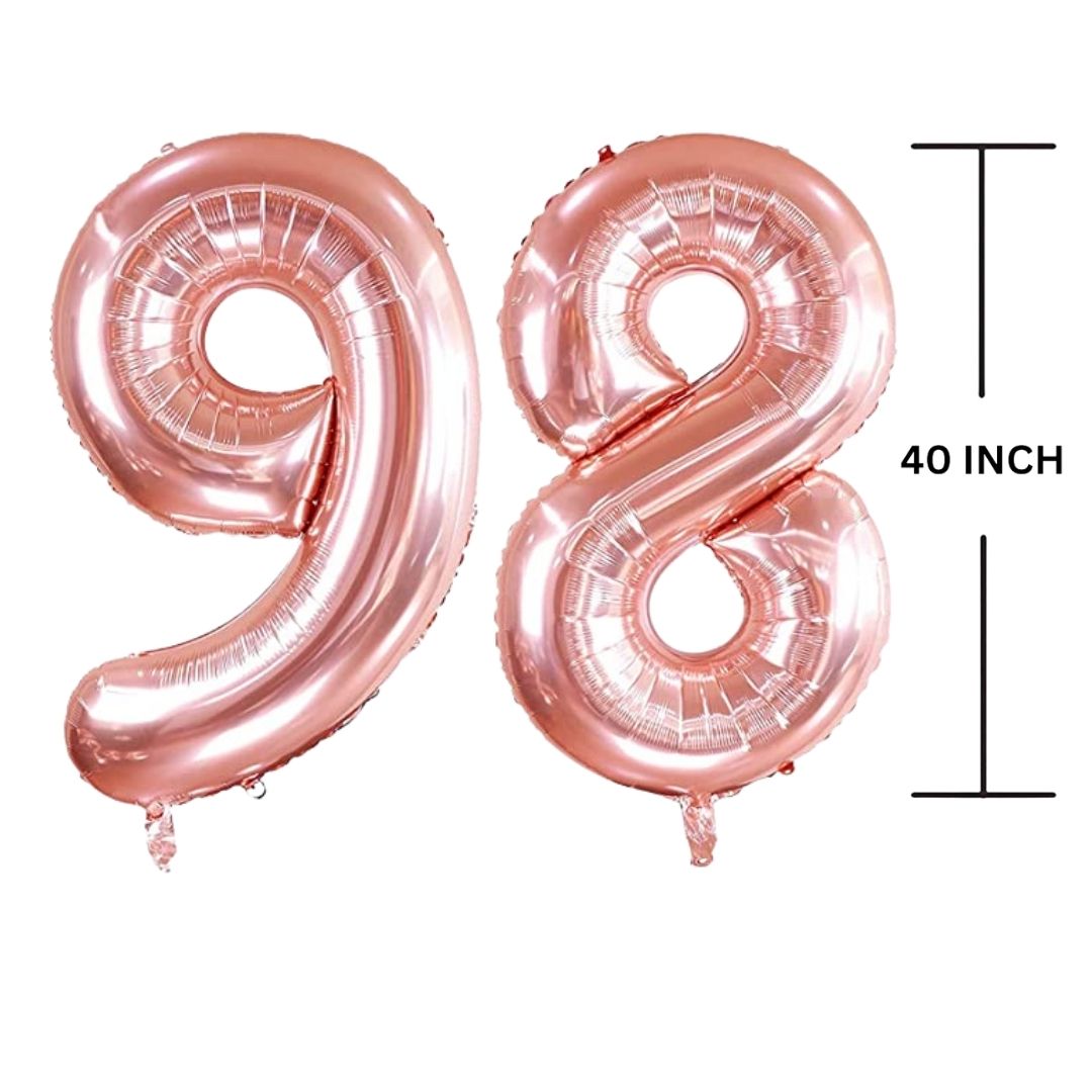 40 Inches ROSE GOLD Number Balloon Air or Helium Compactable Balloon for Party Decoration, Birthday, Anniversary