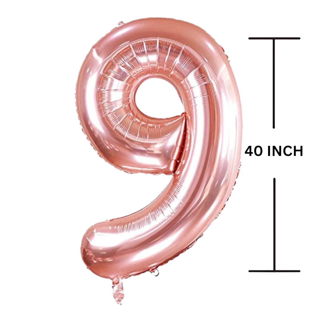 40 Inches ROSE GOLD Number Balloon Air or Helium Compactable Balloon for Party Decoration, Birthday, Anniversary