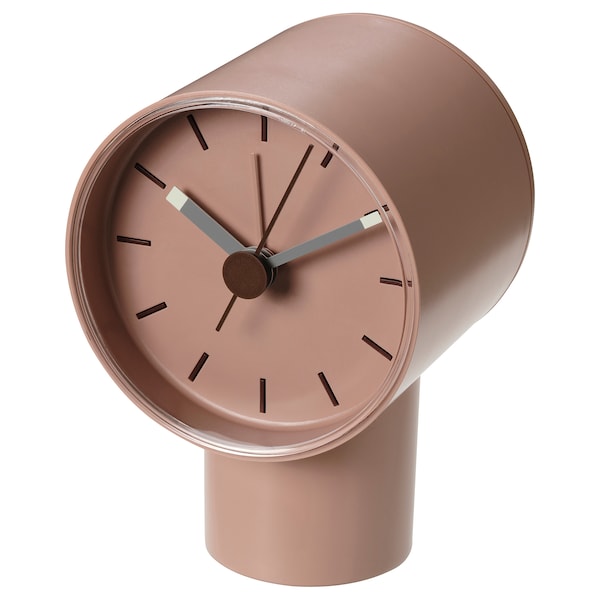 Classic Bed Side Analog Alarm clock, pale pink, 8x9 cm (3 ¼x3 ½ ")