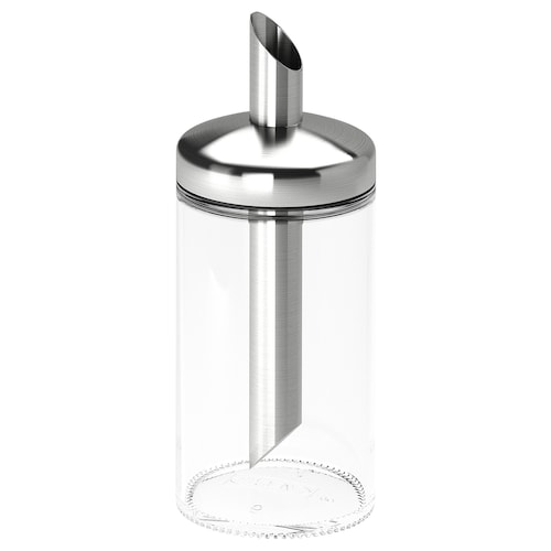 Portion sugar shaker, clear glass/stainless steel, 15 cm (6 ")