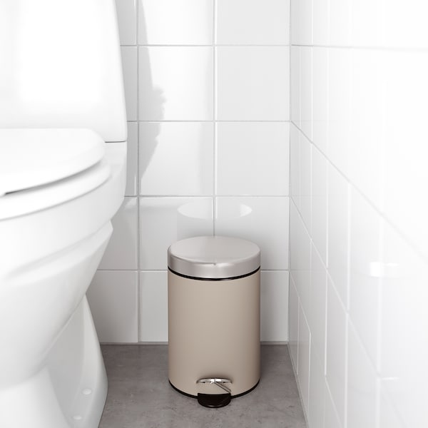 Waste bin, beige, 3 l (1 gallon)