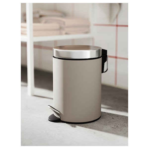 Waste bin, beige, 3 l (1 gallon)