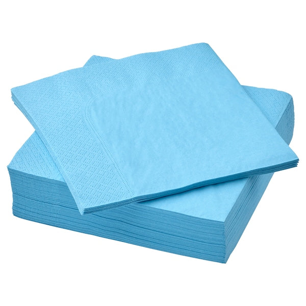 Paper napkin, bright blue, 40x40 cm (15 ¾x15 ¾ ")