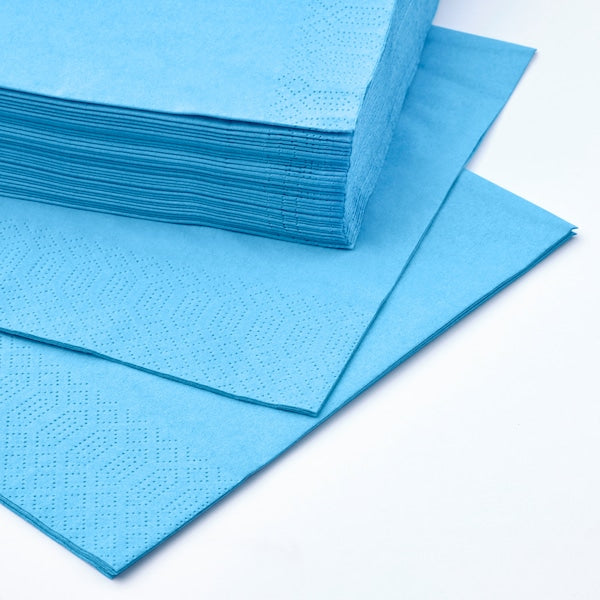 Paper napkin, bright blue, 40x40 cm (15 ¾x15 ¾ ")