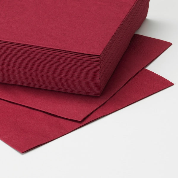 Paper napkin, dark red, 40x40 cm (15 ¾x15 ¾ ")