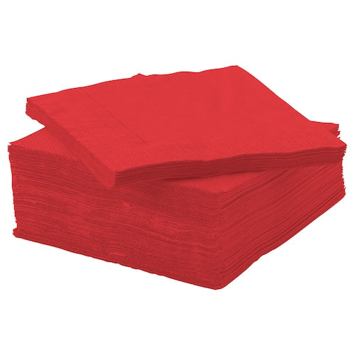 Paper napkin, red, 24x24 cm (9 ½x9 ½ ")