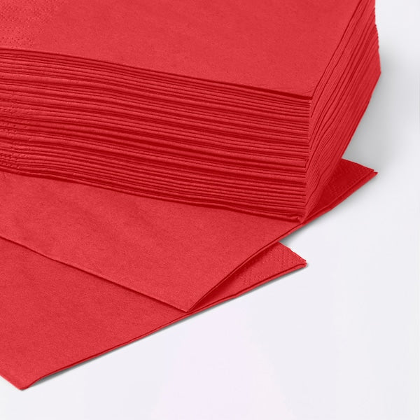 Paper napkin, red, 24x24 cm (9 ½x9 ½ ")