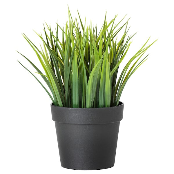 Artificial potted plant, in/outdoor grass, 9 cm (3 ½ ")