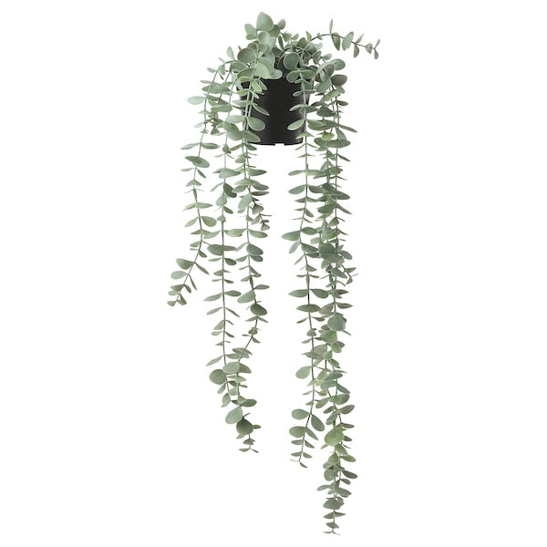 Artificial potted plant, in/outdoor hanging/eucalyptus, 9 cm (3 ½ ")