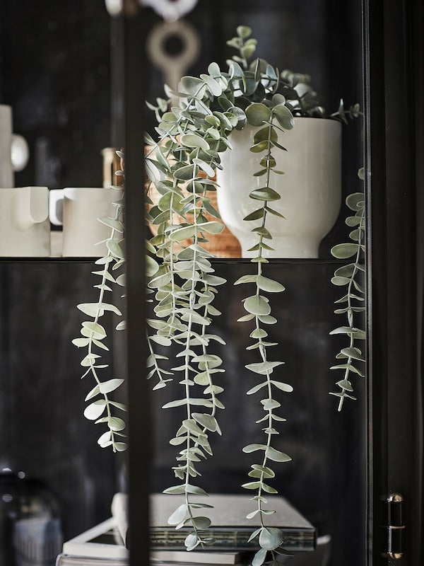 Artificial potted plant, in/outdoor hanging/eucalyptus, 9 cm (3 ½ ")