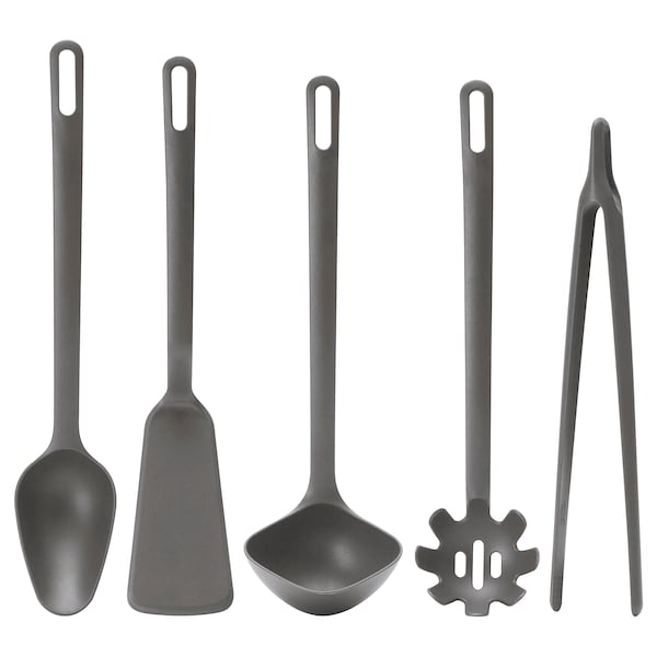 5-piece kitchen utensil set, grey