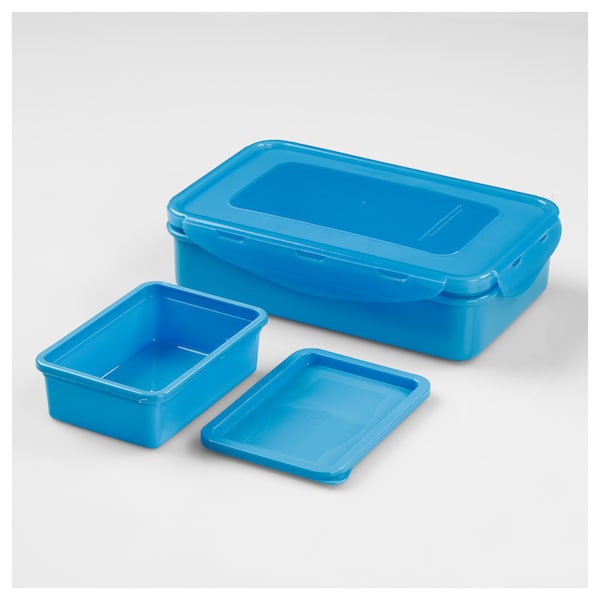 Lunch box, blue, 20x13x5 cm (7 ¾x5x2 ")