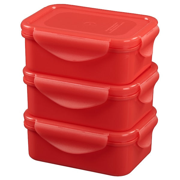 Lunch box, red, 13x10x5 cm (5x4x2 ")