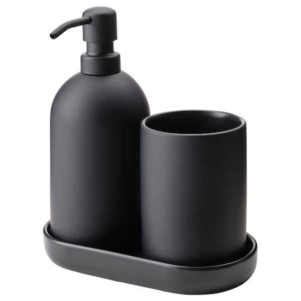 3-piece bathroom set, black