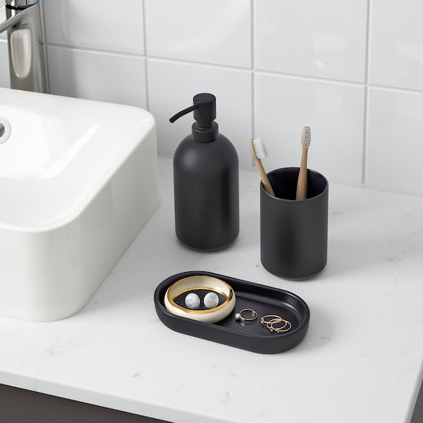 3-piece bathroom set, black