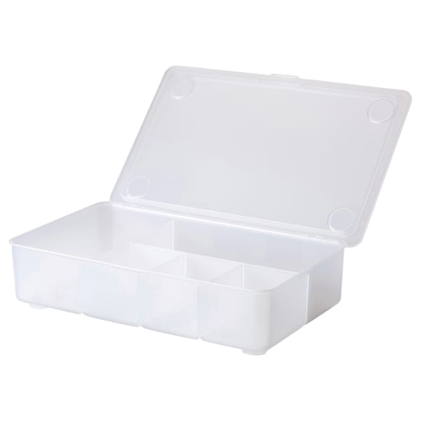 Box with lid, transparent, 34x21 cm (13 3/8x8 1/4 ")