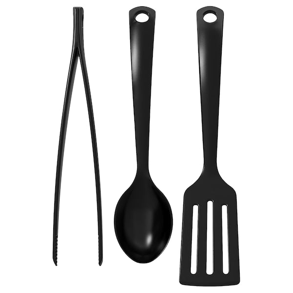 3-piece kitchen utensil set, black