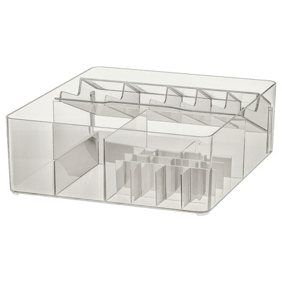 Box with lid, set of 5, smoked, 24x20x10 cm (9 ½x7 ¾x4 ")