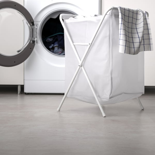 Laundry bag with stand, white, 50 l (13 gallon)