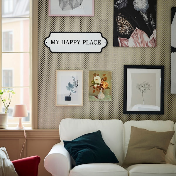 Wall decoration, my happy place, 30x10 cm (11 ¾x4 ")