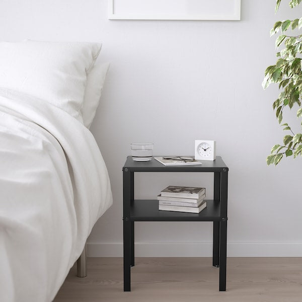 Bedside table, black, 37x28 cm (14 5/8x11 ")