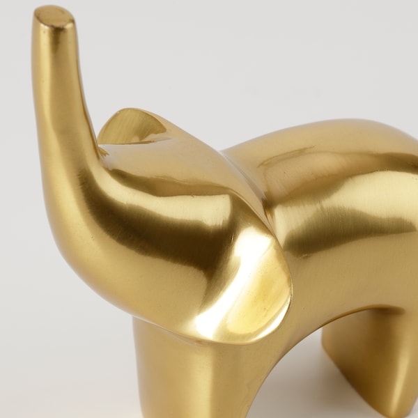 Decoration set of 2, elephant gold-colour