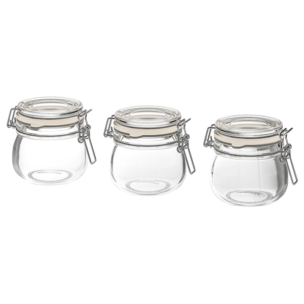 Jar with lid, clear glass, 13 cl (4 oz)