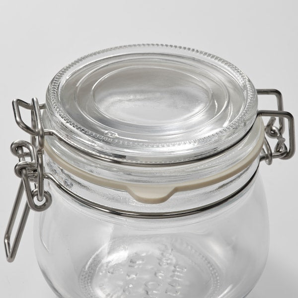 Jar with lid, clear glass, 13 cl (4 oz)