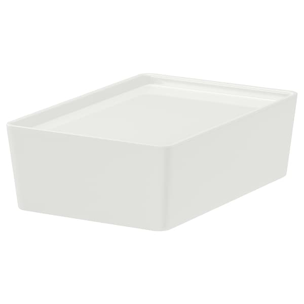 Box with lid, white, 18x26x8 cm (7x10 ¼x3 ¼ ")