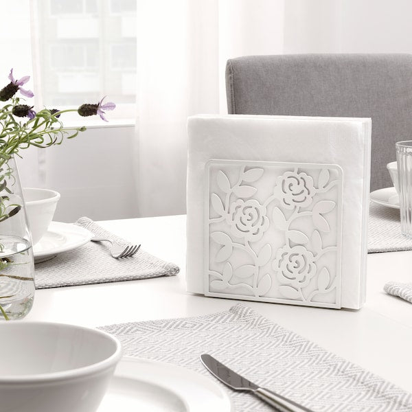 Napkin holder, white, 16x16 cm (6x6 ")