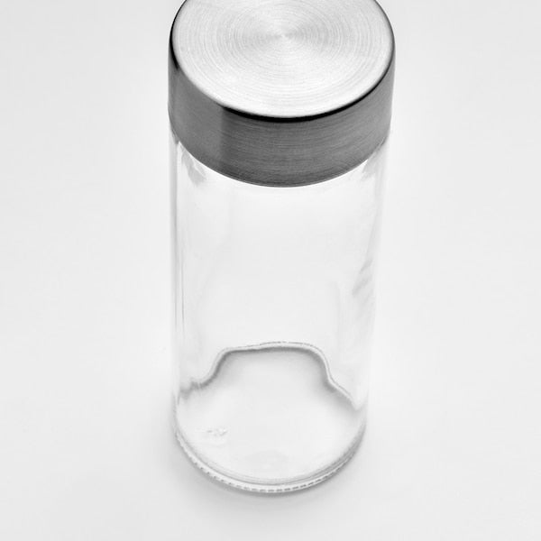 Spice jar, glass/stainless steel, 10 cl (3 oz)