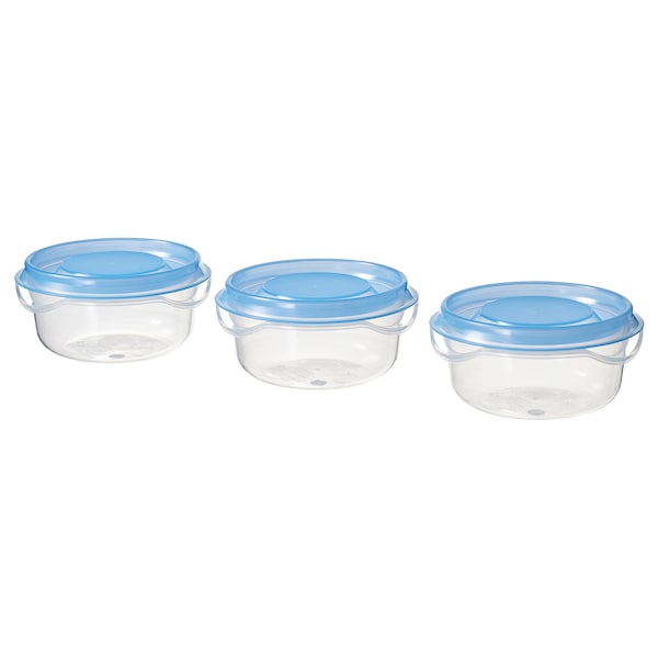 Food container, transparent/blue, 70 ml (2 oz)