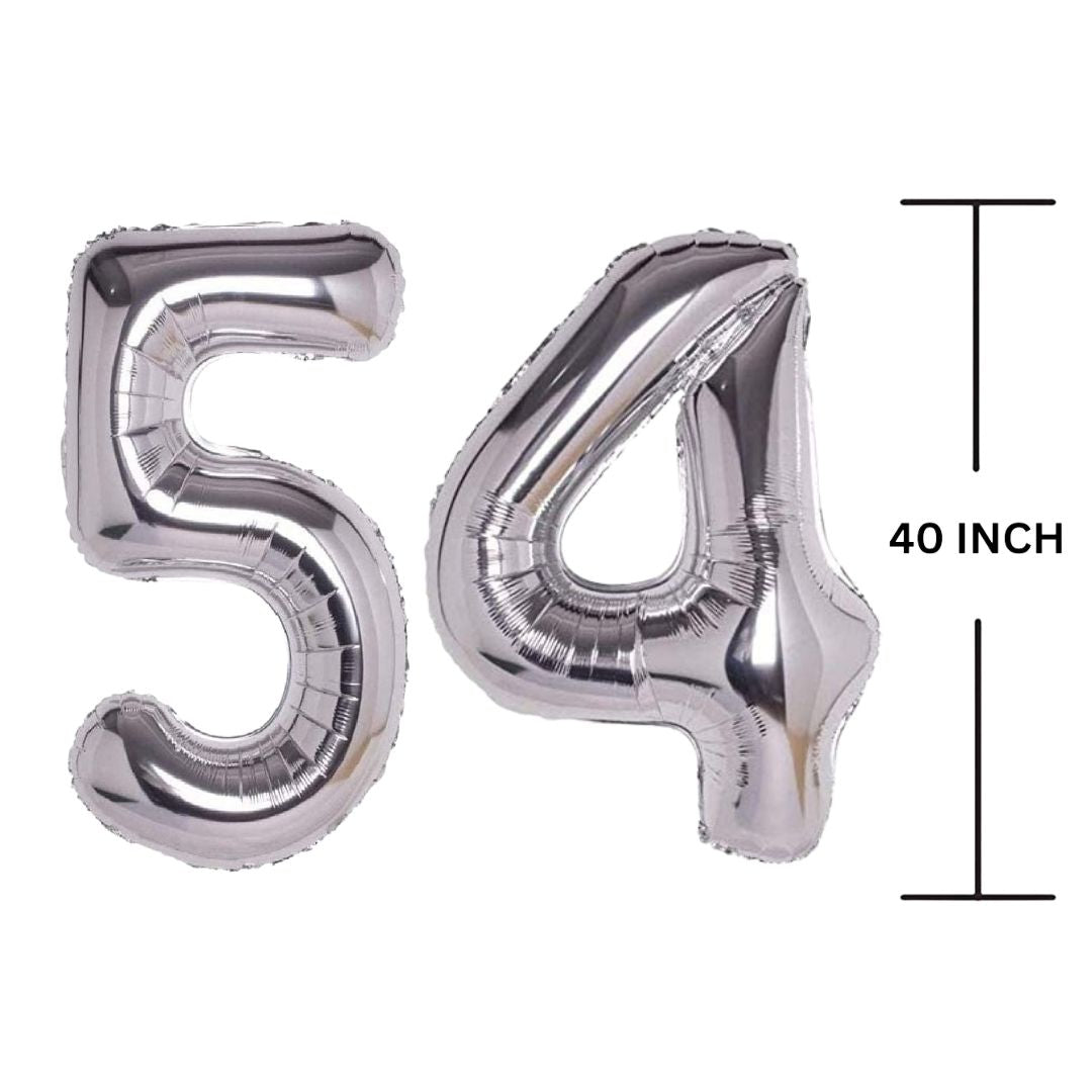 40 Inches SILVER Number Balloon Air or Helium Compactable Balloon for Party Decoration, Birthday, Anniversary