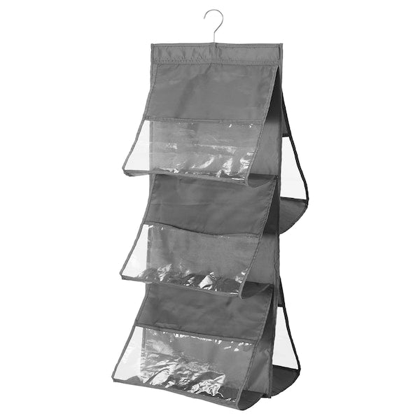 Hanging handbag organiser, dark grey, 39x93 cm (15 ¼x36 ½ ")