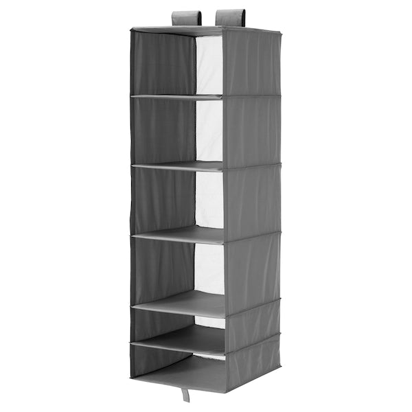 Storage with 6 compartments, dark grey, 35x45x125 cm (13 ¾x17 ¾x49 ¼ ")