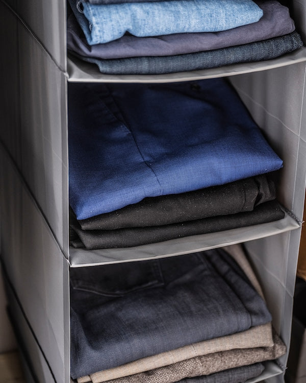 Storage with 6 compartments, dark grey, 35x45x125 cm (13 ¾x17 ¾x49 ¼ ")