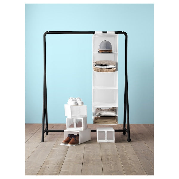 Storage with 6 compartments, white, 35x45x125 cm (13 ¾x17 ¾x49 ¼ ")