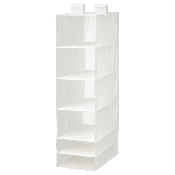 Storage with 6 compartments, white, 35x45x125 cm (13 ¾x17 ¾x49 ¼ ")