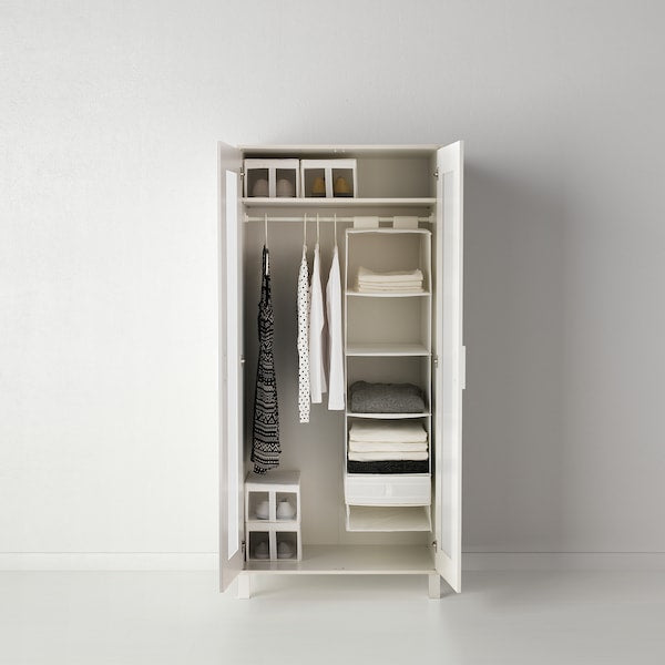 Storage with 6 compartments, white, 35x45x125 cm (13 ¾x17 ¾x49 ¼ ")