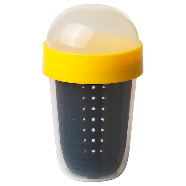 Snack container, grey/yellow, 300 ml (10 oz)