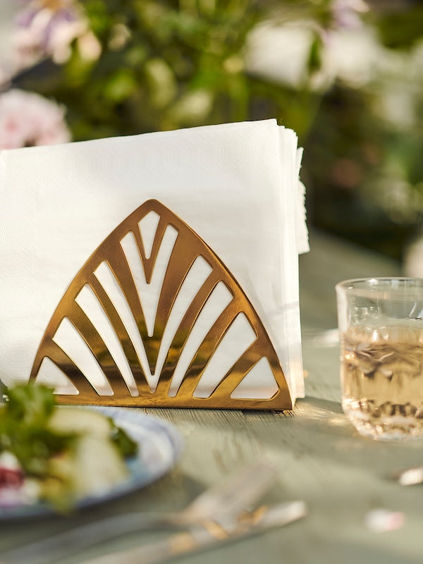 Napkin holder, brass-colour