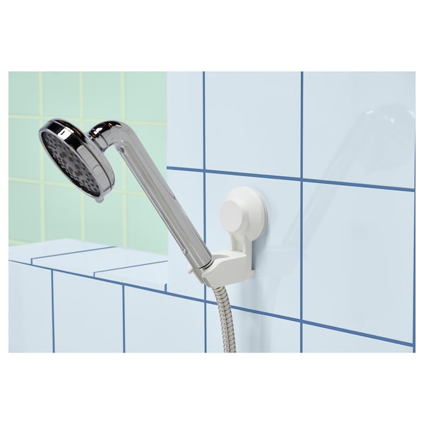 Hand shower park bracket w suc cup, white