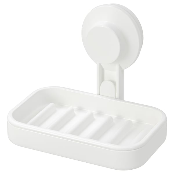 Soap dish with suction cup, white